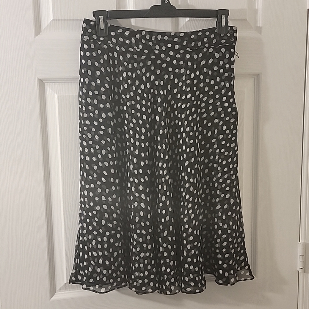 Jones New York Black/White Polka Dot Skirt Size 10